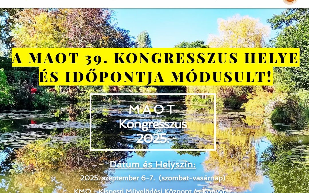 39. MAOT Kongresszus – Budapest – 2025. szeptember 6-7. szombat – vasárnap
